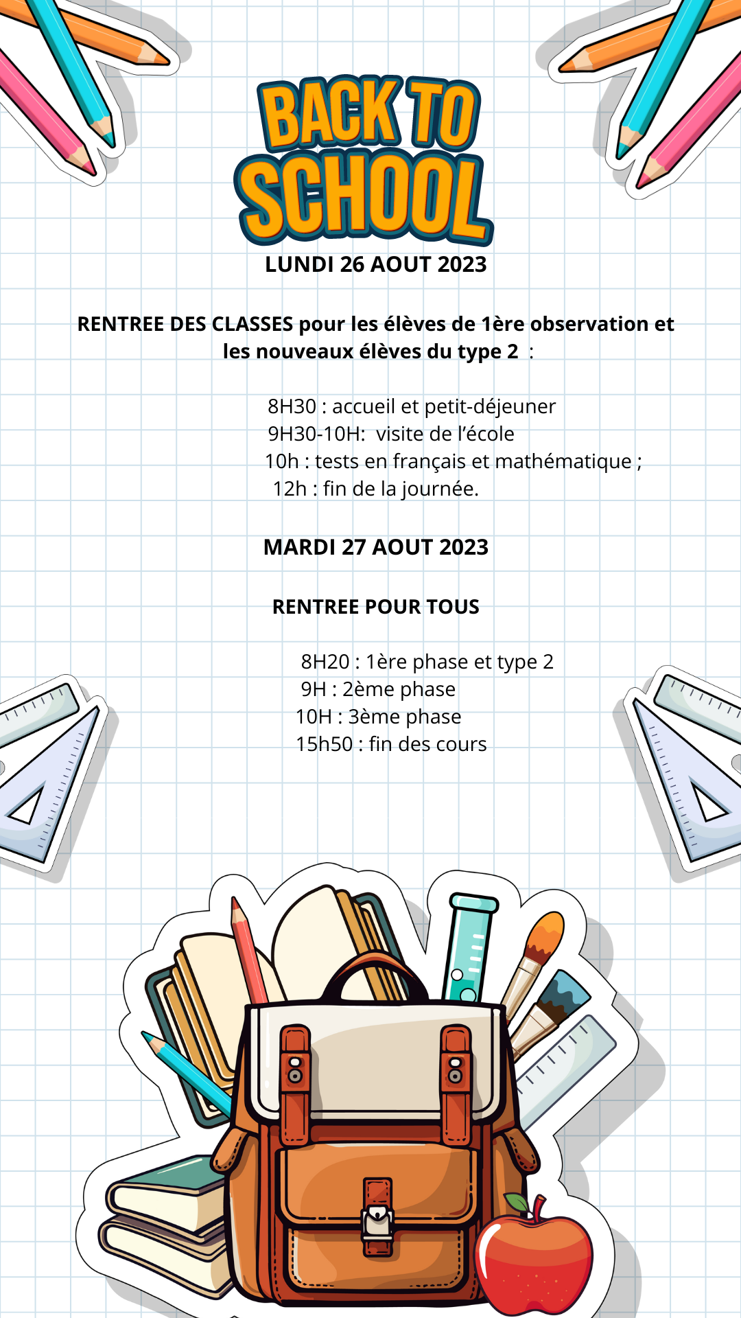 RENTREE DES CLASSES